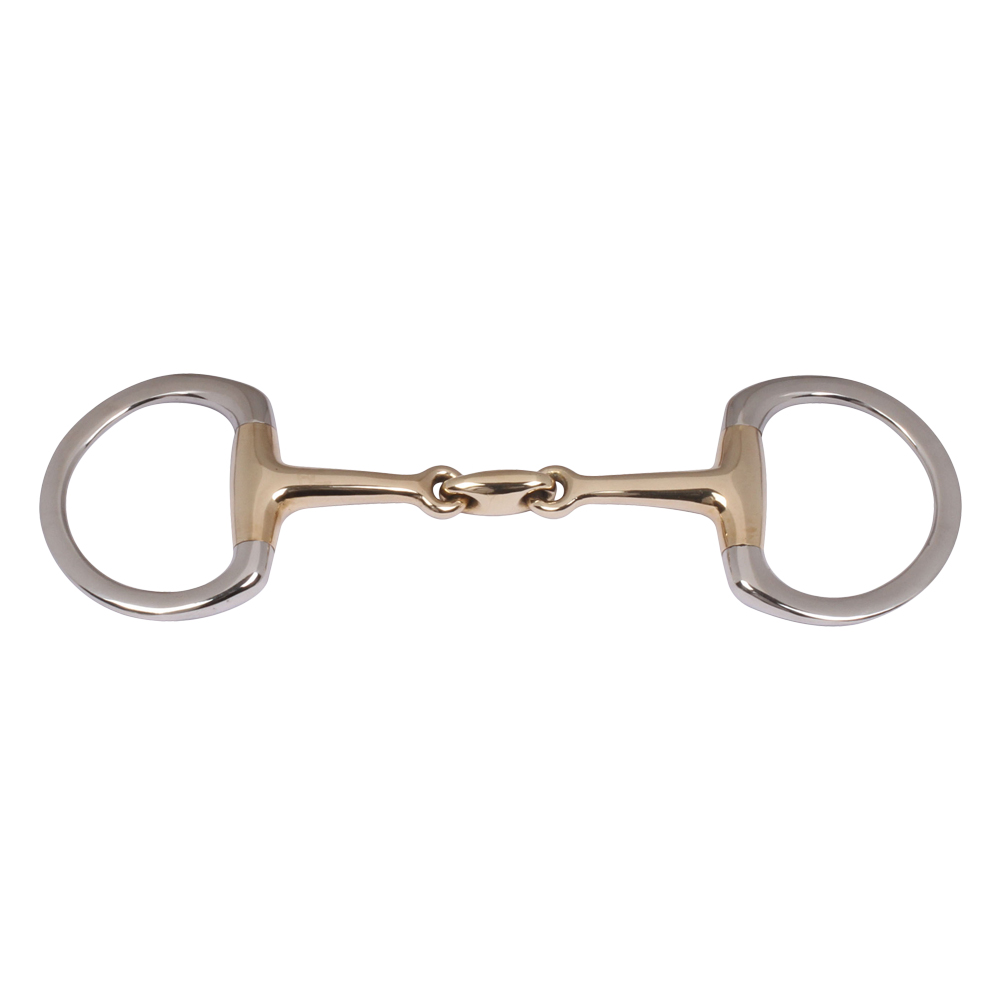 Eggbutt Snaffle Double Jointed Cuprium Bit with KK Link & Flat Rings ...