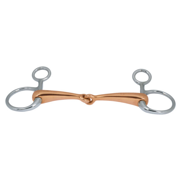 Baucher Bit Single Jointed Solid Cuprium Mouth, Cheeks with Bent shanks