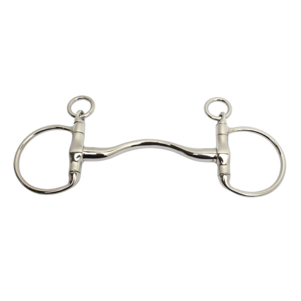 Baucher Bit Curved Low port Revolving Mouth, Upper Ring Revolving
