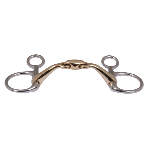 Verbindend Baucher Bit Double Jointed ,Cheeks with Bent Shanks