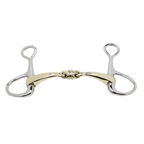 Baucher Bit 45 Degree angle with KK Double Roller Link Bit , Cheeks with Bent shanks