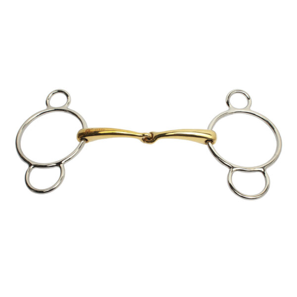 Pessoa 3 Ring Single Jointed Curved Mouth Bit