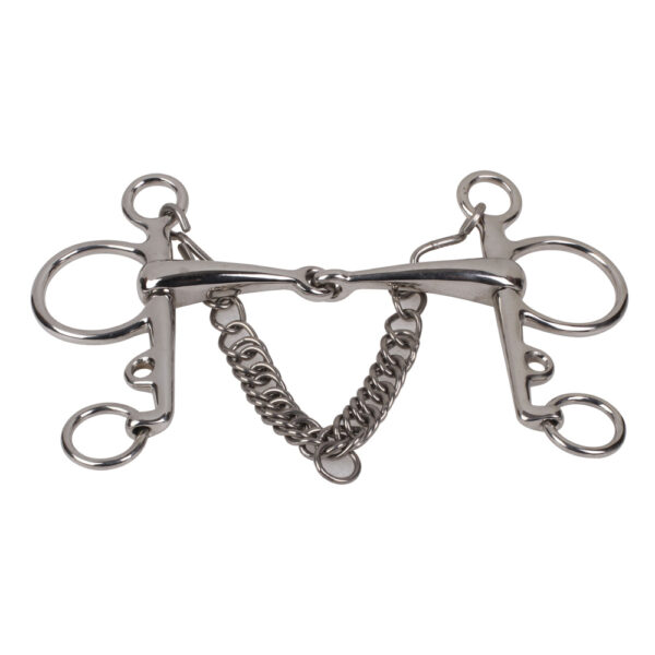 Pelham with 3 changeable Mouth pcs.Single Jointed, Mullen Mouth ,