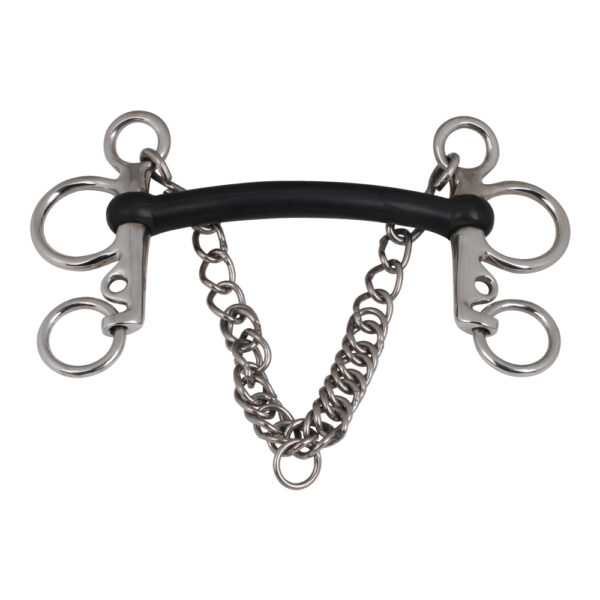 Pelham Mullen Rigid Mouth Rubber Bit , Short cheeks