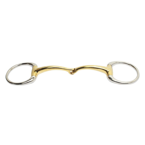 Eggbutt Weymouth Bradoon Curved Mouth Single Jointed ,Curve Height 11mm, MPc CUP 12mm, Olive Rings SS 50mm