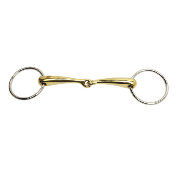 Loose Ring Weymouth Bradoon Single Jointed Solid Brass,Twisted Joints at 45 Degree angle