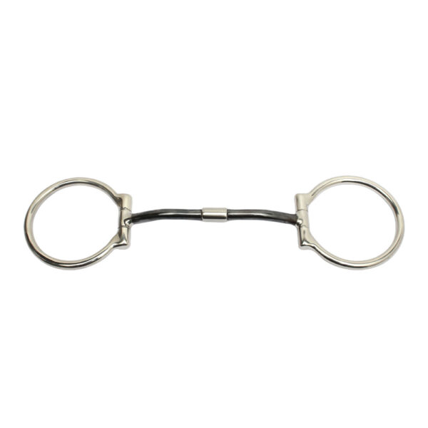 D Ring Snaffle Sweet Iron Roller mouth with copper Inlays