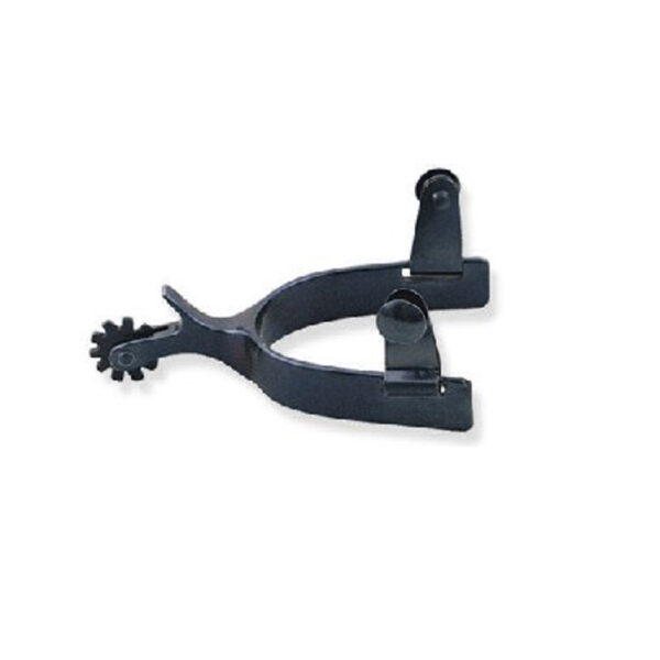 Blued Roper Spur 1" Band with Chap Guard W/10 Teeth SI Rowel No 4