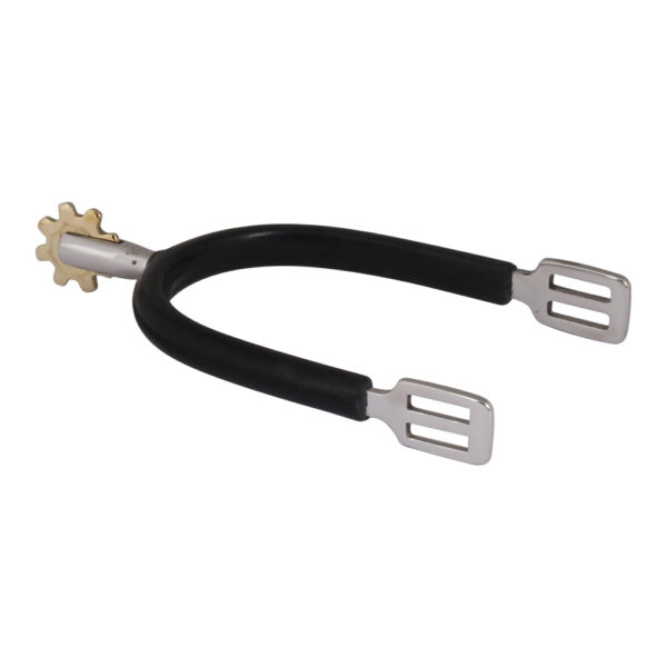 Rubber Covered Rectangle Shank Spurs (Unisex)with  SB Rowel No 3